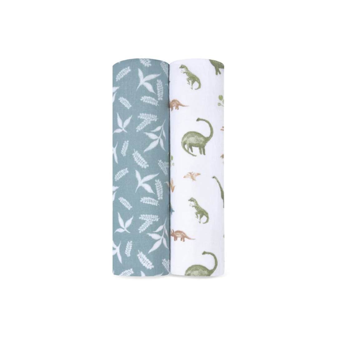 aden + anais Essentials Cotton Muslin Swaddle Blankets 2pk - Dino Jungle