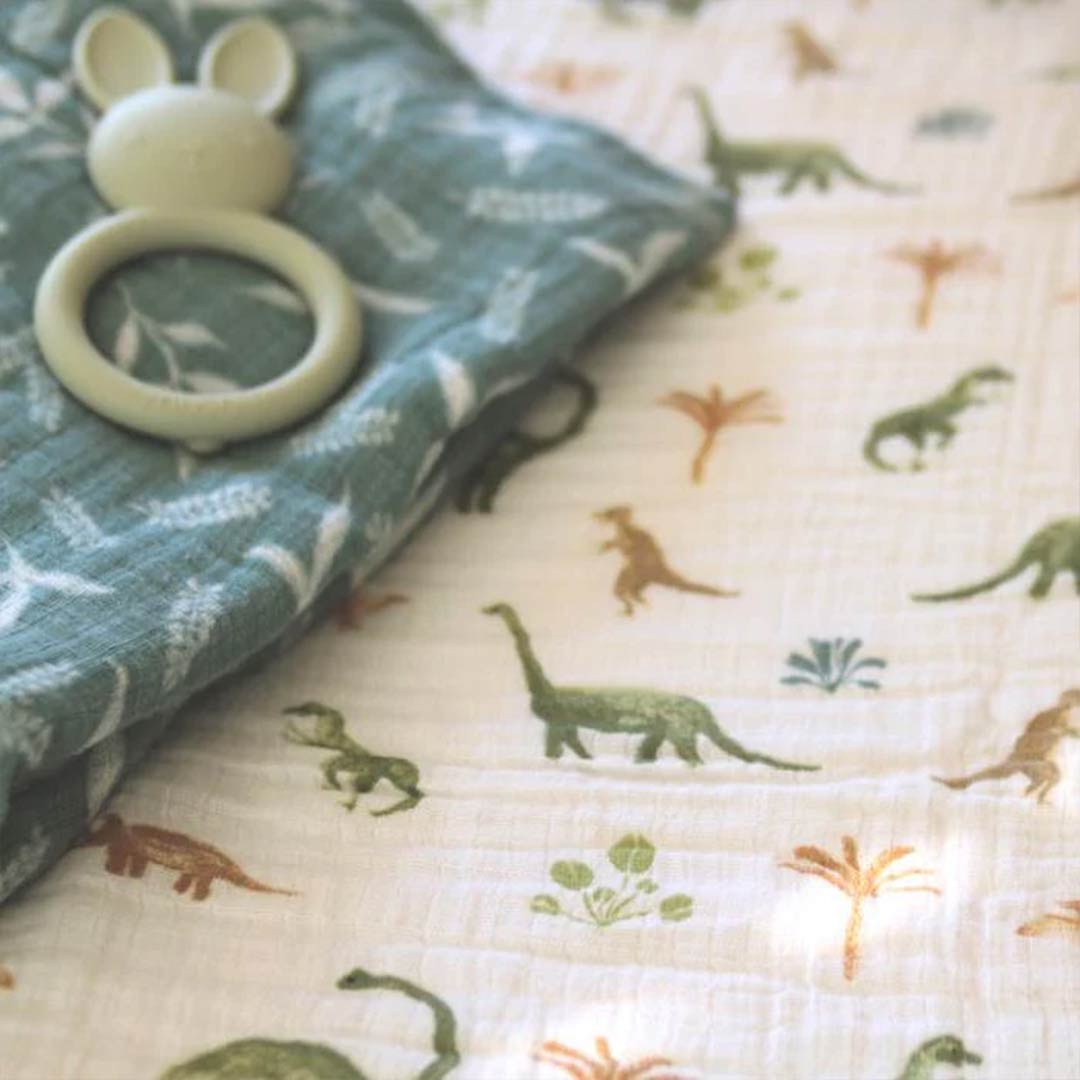 aden + anais Essentials Cotton Muslin Swaddle Blankets 2pk - Dino Jungle