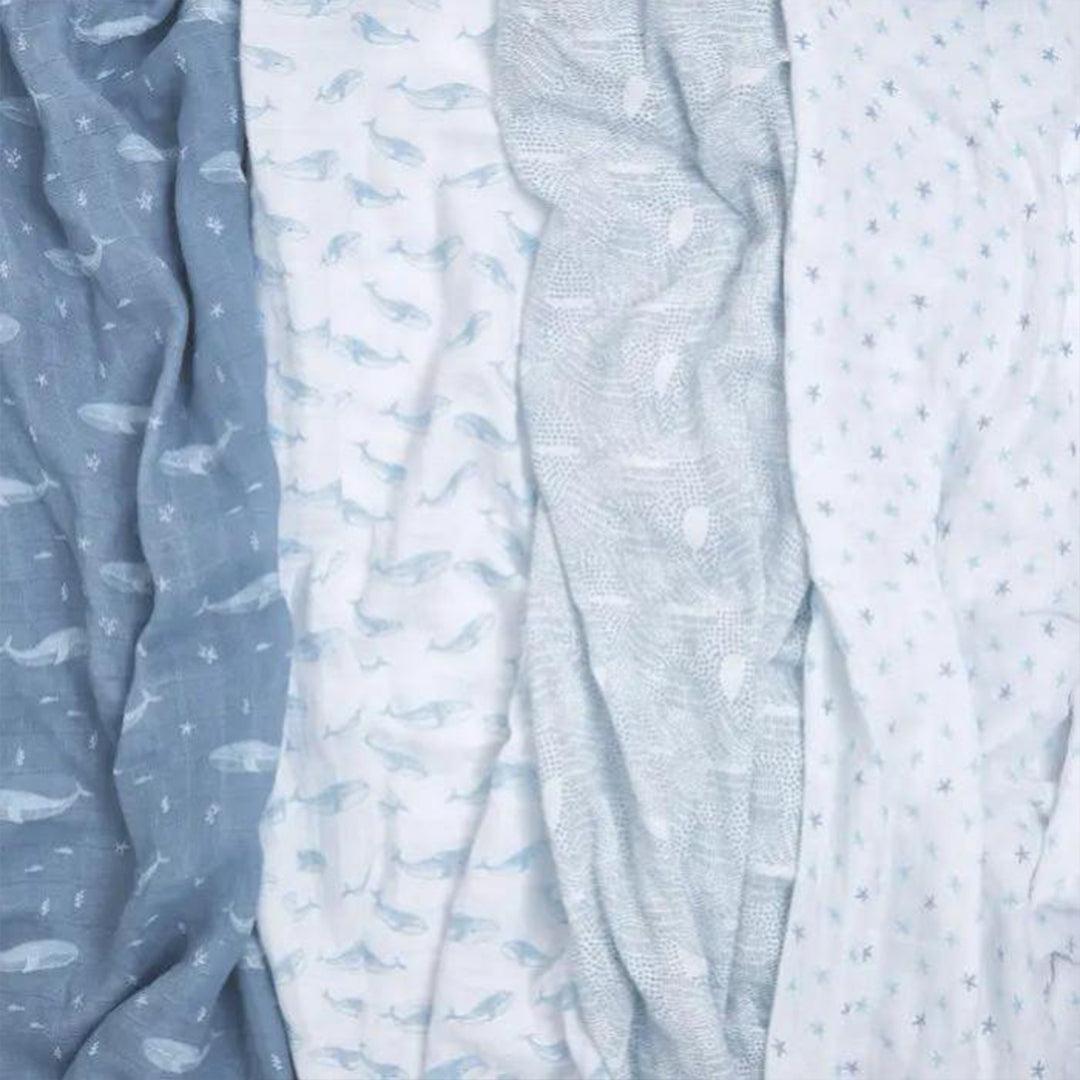 aden + anais Large Organic Cotton Muslin Swaddles 4pk - Oceanic