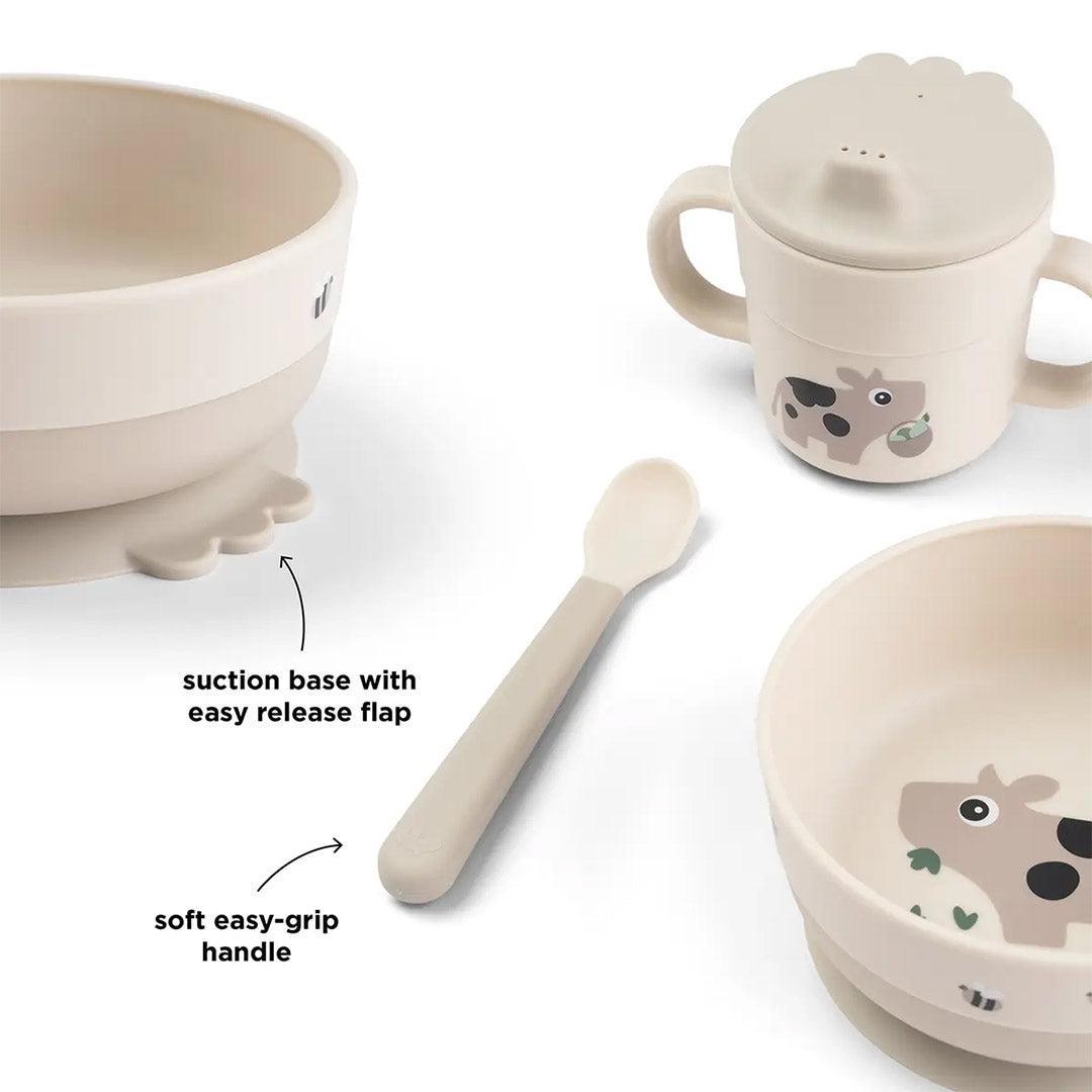 Done by Deer Foodie First Meal Suction Set - Tiny Farm Sand
