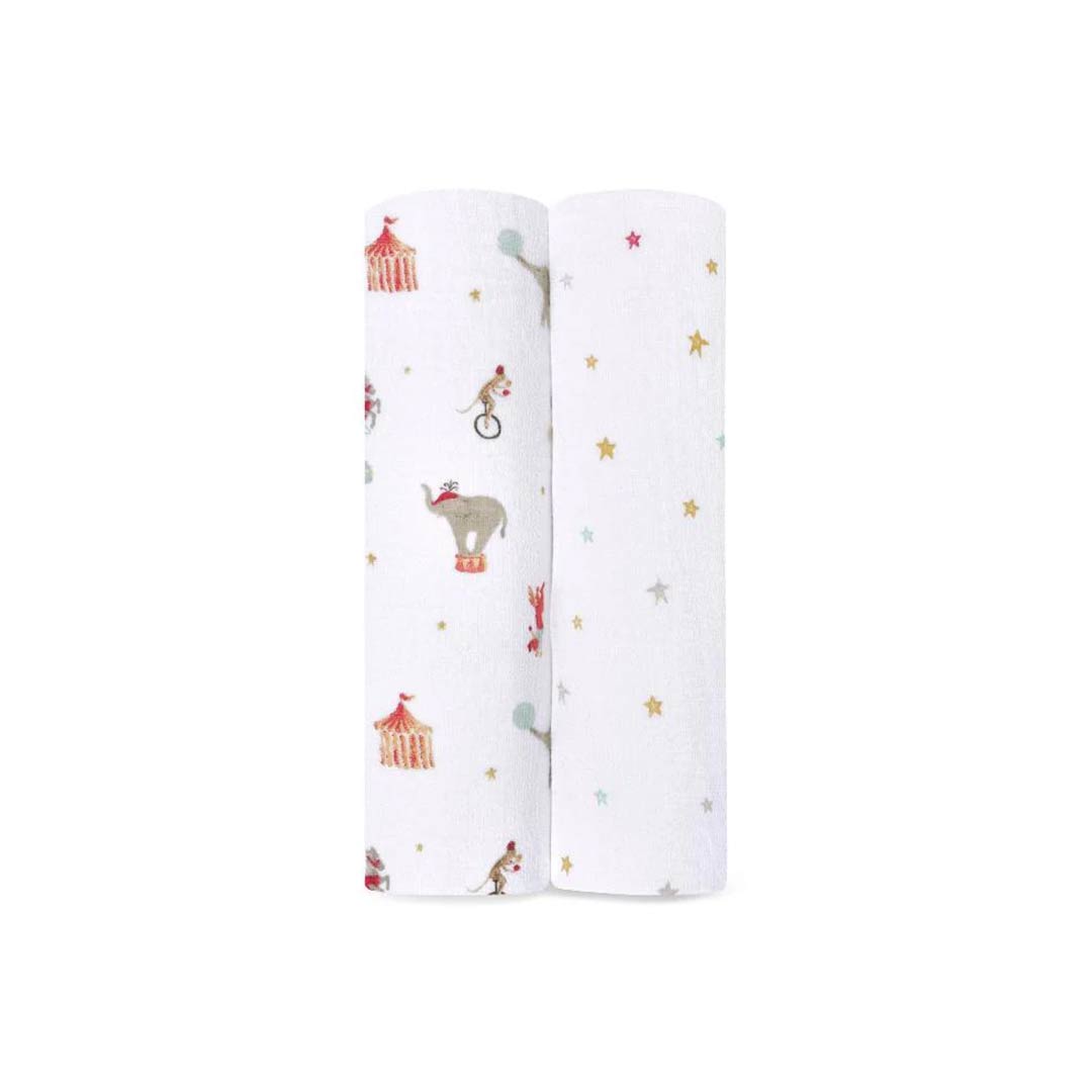 aden + anais Essentials Cotton Muslin Swaddle Blankets 2pk - Elephant Circus