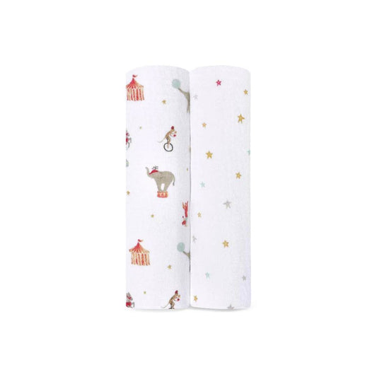 aden + anais Essentials Cotton Muslin Swaddle Blankets 2pk - Elephant Circus
