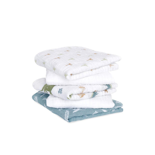 aden + anais Essentials Cotton Muslin Squares - 5 Pack - Dino Jungle